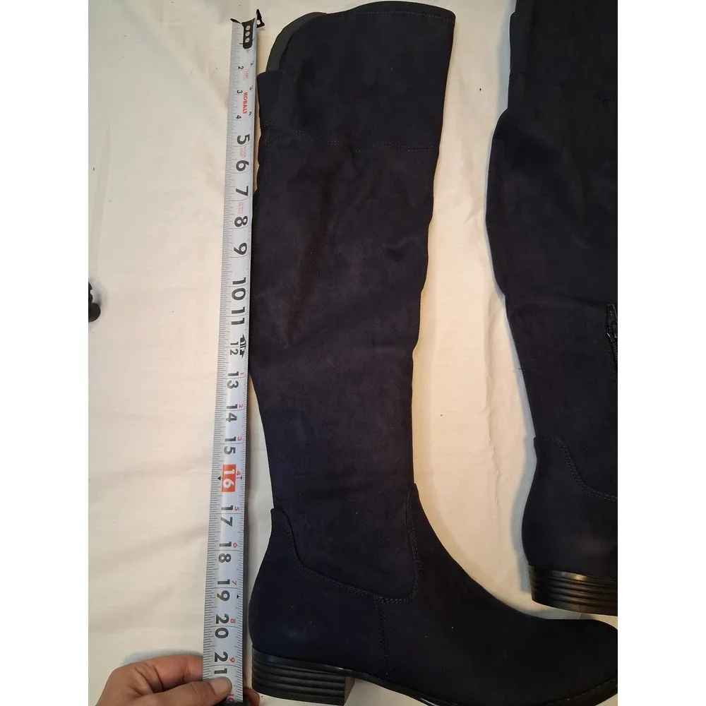 Isaac Mizrahi Live Twain Over the Knee Boots Blue Women's Size 6.5 NEW READ